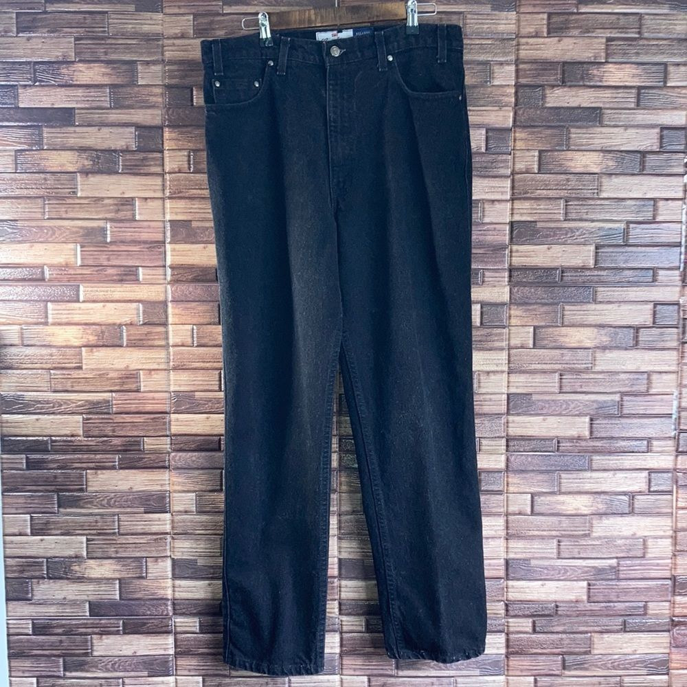 Mens Vintage Black Levi Jeans 540 Relaxed Fit Orange Tab 36x30